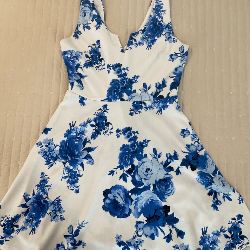 Trixxi Blue and White Floral Dress